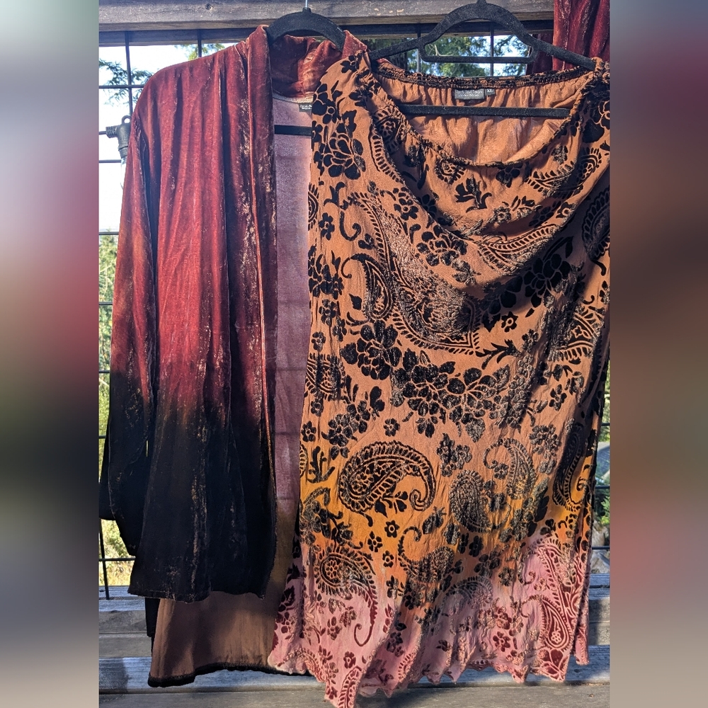 Bohemian Velvet Shawl and Scarf Set
